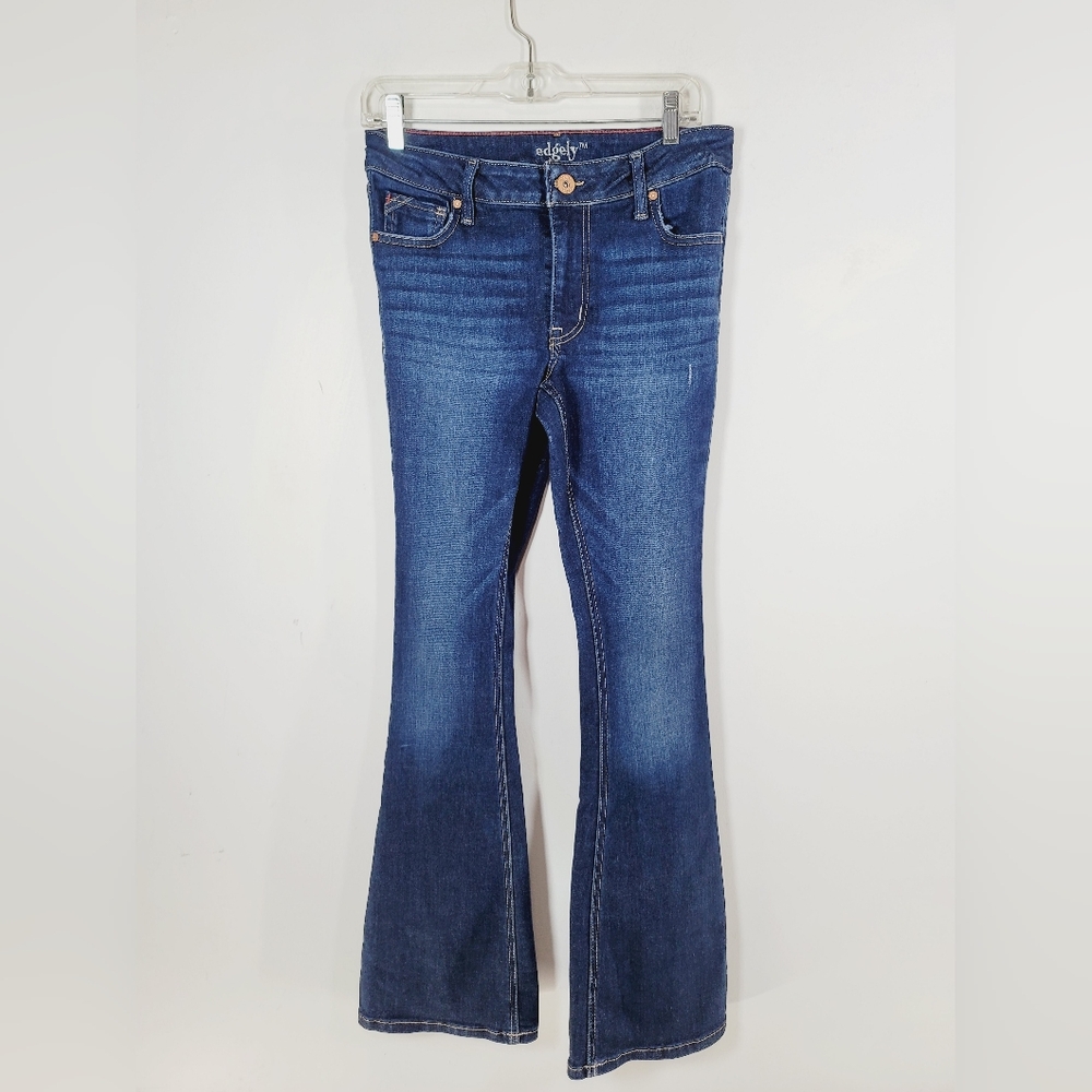 Edgely Women's Mid Fit Flare Blue Jeans, Size 0